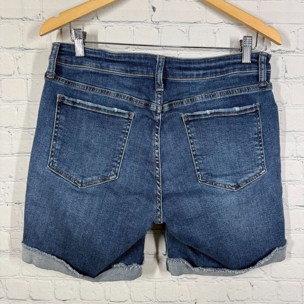 Kut From The Kloth Catherine Boyfriend Shorts Women 12 High Rise Blue Denim Cuff - Picture 3 of 10